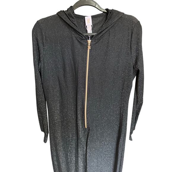 Savage X Fenty NWT Sleep and Shine Hooded Onesie In Black Shimmer Size Medium - Picture 7 of 16